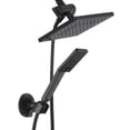 thumbnail image 1 of Pressure Rain Shower Head  with Double Extension Arm   Rainfall Shower Head with Handheld Spray  Height Adjustable Dual Square Showerhead Set  Brushed Nickel, 1 of 3