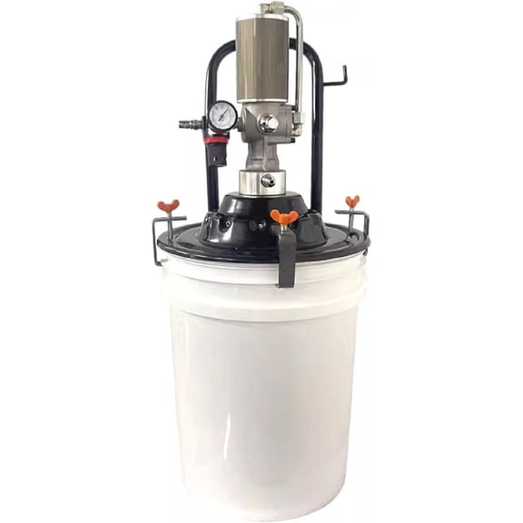 Pressure Ratio Air Operated Grease Pump,60:1 Air Operated Grease Pump for 5 Gallon Drums with 13ft Explosion Proof Tubing, Adjustable Pressure