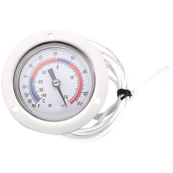 Pressure Refrigerator Thermometer, 3.9 ft / 1.2 m Capillary, Flanged Panel Mount Freezer Thermometer for Refrigeration, Cold Storage, 74mm Dial Thermometer with Metal Case, Precise Temp Measurement