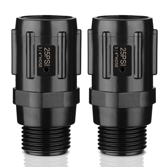 Pressure Regulator 25 PSI, 3/4" FHT  3/4" MHT, Pressure Reducer Low Flow Valve ideal for Drip Irrigation System (2-Pack)