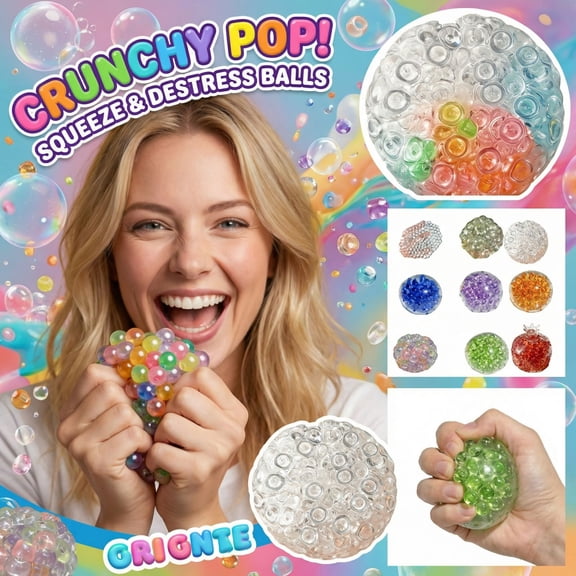 Pressure-Relief Balls, Stress Relief Balls for Hands with Noisy Sound, Portable Shapeable Ball, Stress Relief Balls for Hands, Anxiety Relief Stress, I