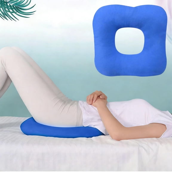 Pressure Relief Seat Cushion with Hollow Design, Pearl Cotton Buttock Pad Prevents Bedsores, Fully Washable Ulcer Prevention Cushion for Bedridden Recovery Home Hospital Use