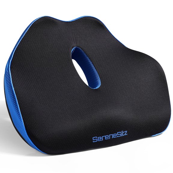 Pressure Relief Seat Cushion for Long Sitting Hours on Office/Home Chair, Car, Wheelchair - Extra-Dense Memory Foam for Hip, Tailbone, Sciatica