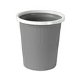 thumbnail image 1 of Pressure Ring Trash Can without Lid, Plastic Round Garbage Container Bin, for Bathroom, Kitchen, Bedroom, Home Office, College Dorm, Gray, 1 of 6