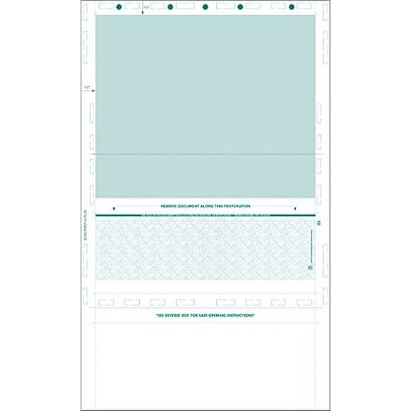 Pressure Seal Checks - EZ Fold, Teal (1000 Sheets) (8.5" X 14") 28# - MOCR bond