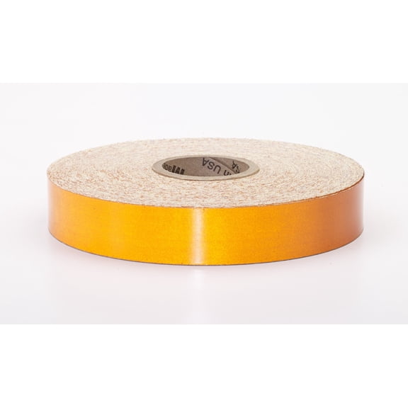 Mutual Industries Pressure Sensitive Engineering Grade Retro Reflective Adhesive Tape, 1" x 10 yd., Orange