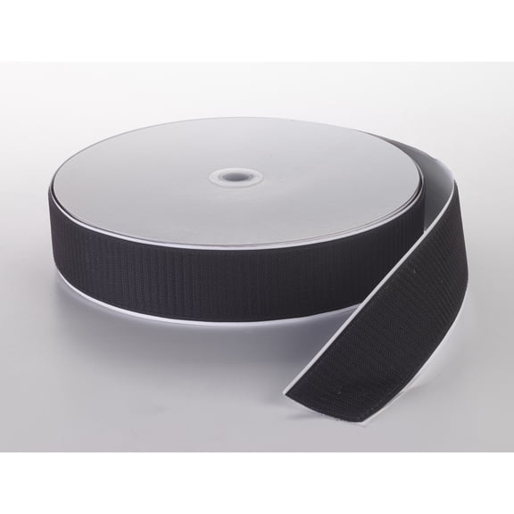 Pressure Sensitive Hook Fastening Tape Roll, 25 yds Length x 2 Width, Black