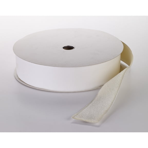 Pressure Sensitive Loop Fastening Tape Roll, 25 yds Length x 4 Width, White
