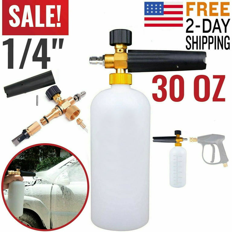 Buy 1/4 900ML Snow Foam Gun Car Wash Sprayer Lance Pressure Washer Jet  Bottle Online