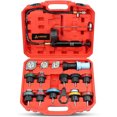 thumbnail image 1 of Pressure Tester Kit, 18PCS Automotive Water Tank Manual Pump Pressure Test Tool and Adapters Work on Cooling System Leak Down Detection for Cars Motorcycles Trucks Airlifts,  red case, 1 of 9