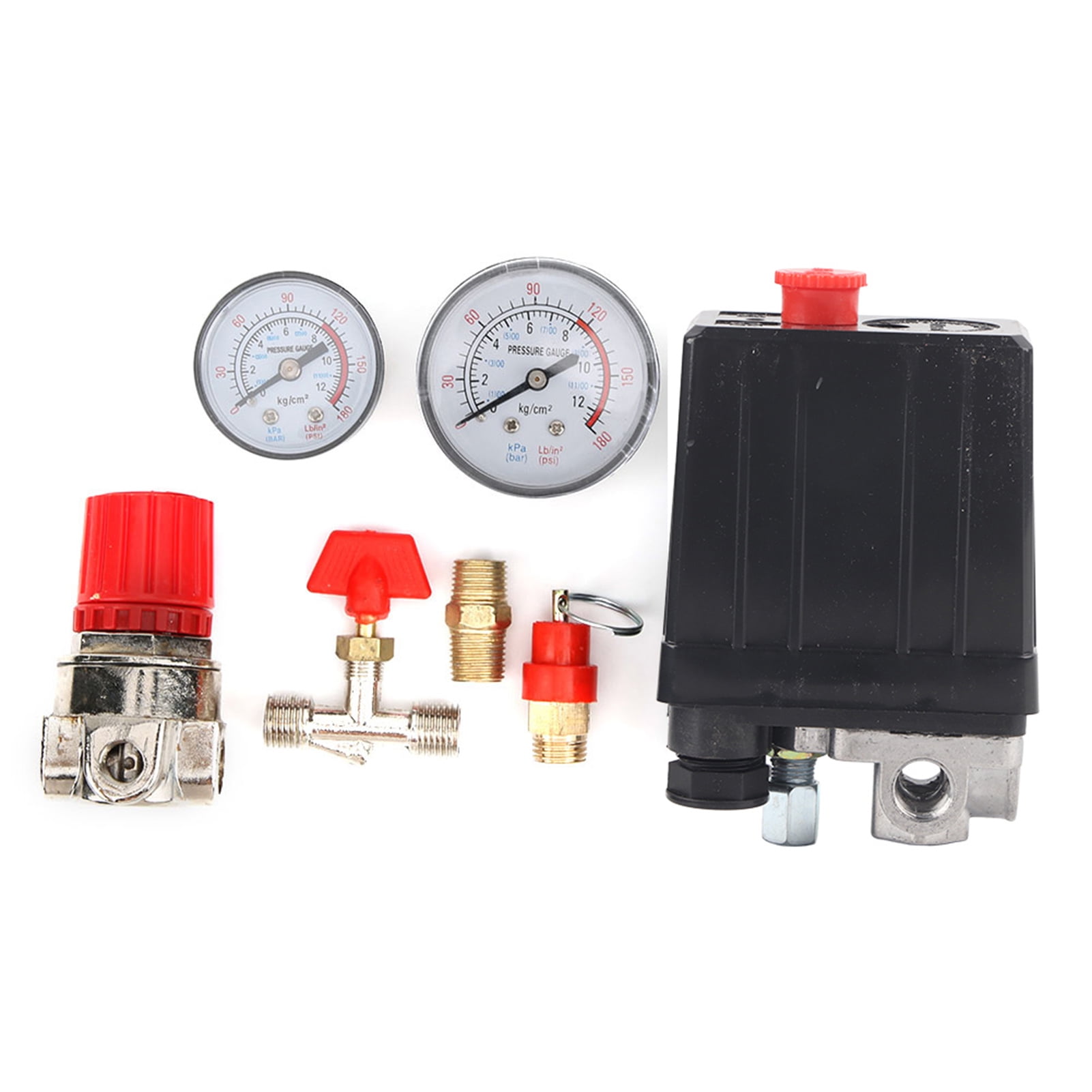 Pressure Valve Switch 4-Holes Manifold Relief Regulator Gauges Air ...