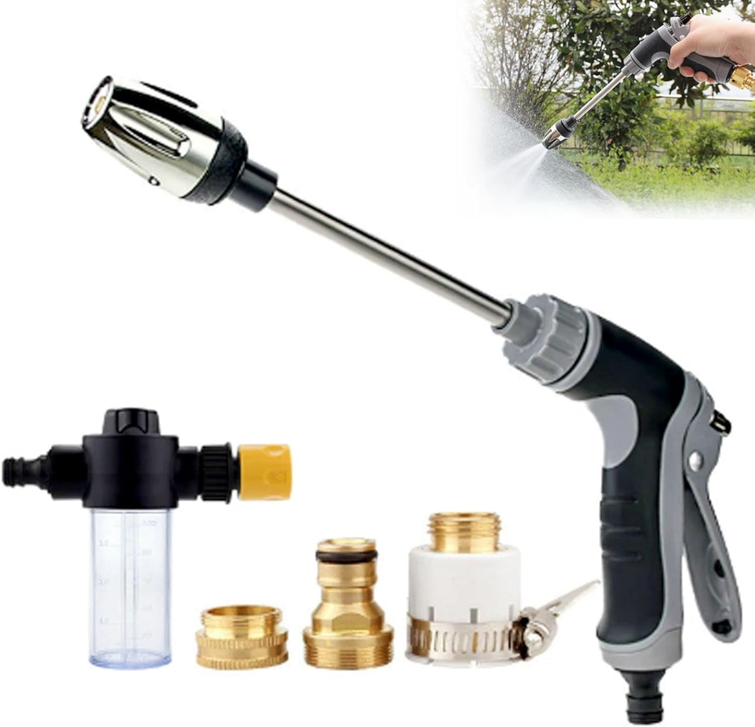 Pressure Washer – 15x More Powerful Than Standard Hose, 360° Rotating ...