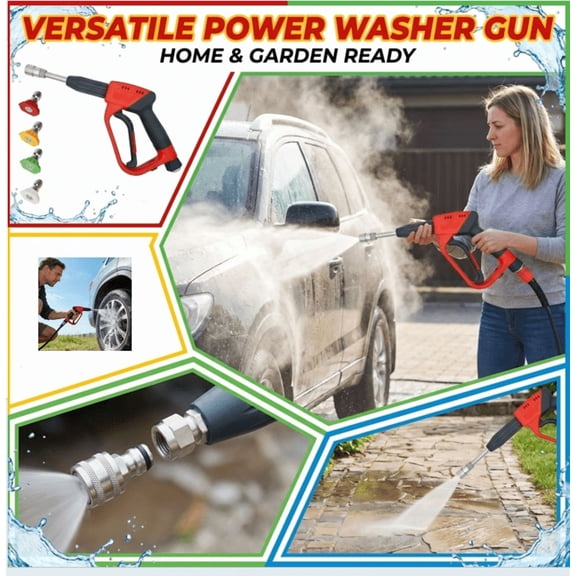 Pressure Washer, 2-in-1 High Pressure Power Washer with 4 Nozzles for Garden Hose, Cars, Driveways & Patios