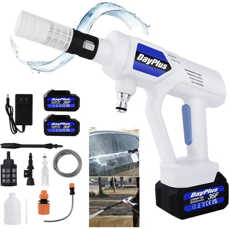 Pressure Washer 21V Cordless Power Washers Portable Power Cleaner Compact Electric Power Washers for Car Washing & Patio Cleaning, 1.5Ah Rechargeable Battery, 6 in 1 Multi-Function Nozzle, 20FT Hose