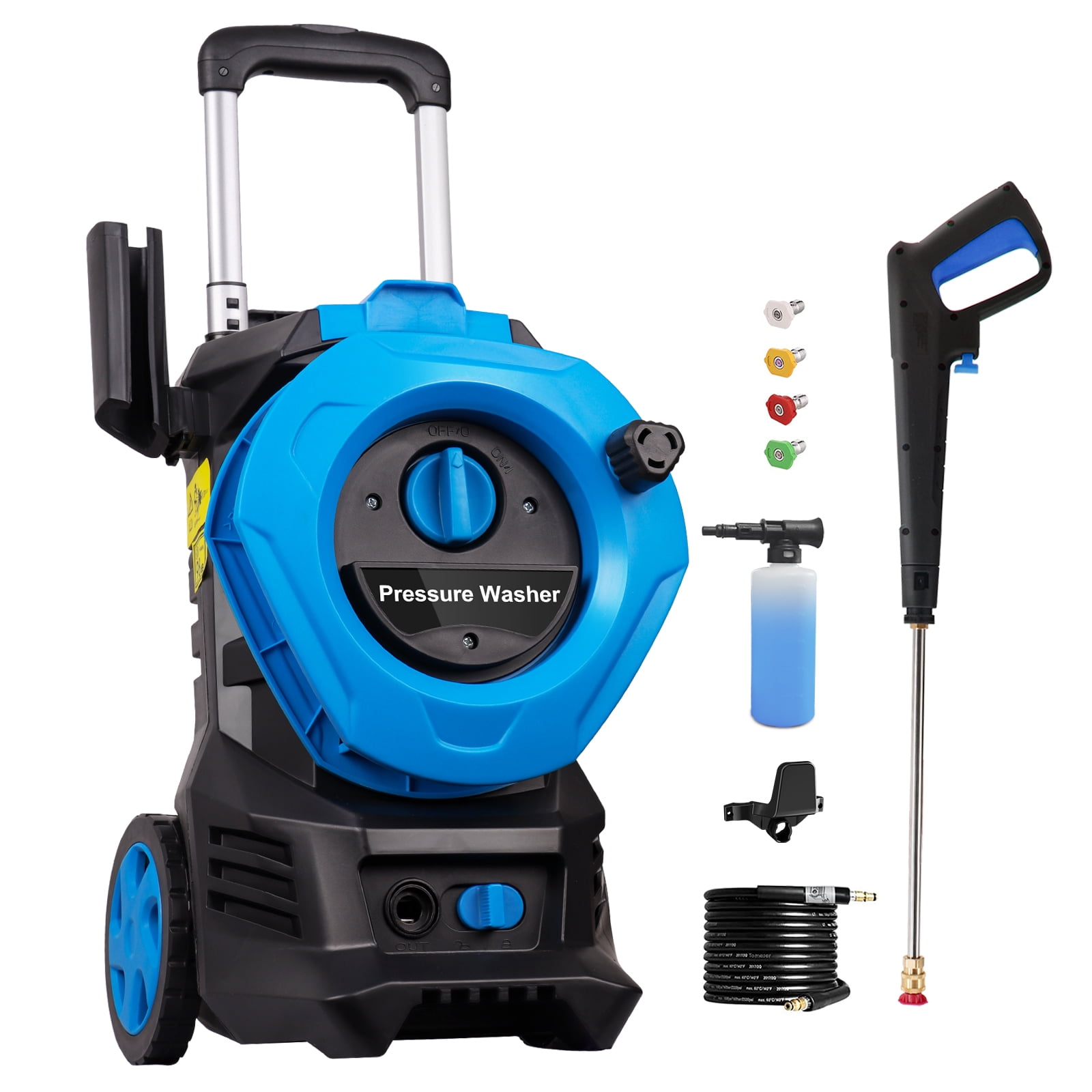  Pecticho Electric Pressure Washer - 4000PSI Max 2.8 GPM Power  Washer with Smart Control and 3 Levels of Adjustment, 4 Nozzles, Foam  Cannon and Spray Gun for Effortlessly Cleaning Cars