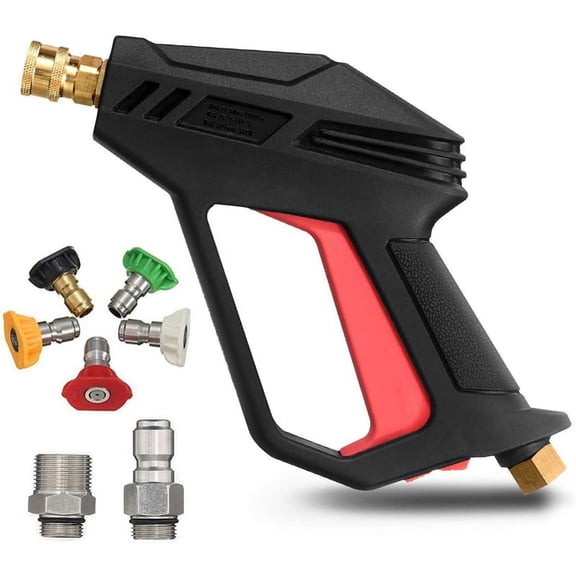 Pressure Washer 4000 PSI Upgrade Version Car Power Washer with M22-14 mm and 3/8 inch Quick Inlet Connector,1 x High Pressure Washer 5 x Nozzles 2 x Connectors,black