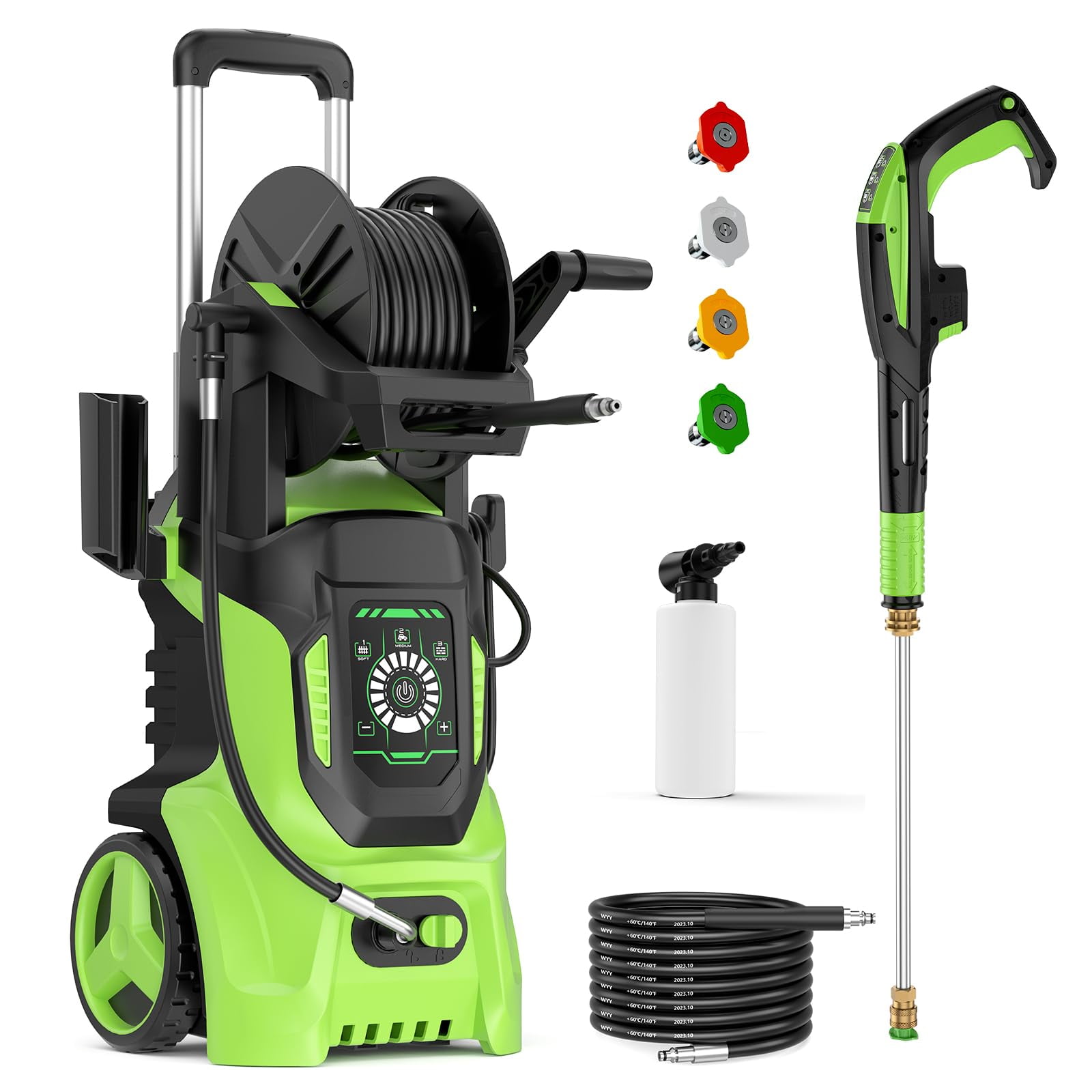 Pressure Washer 4500 PSI 3.2 GPM Electric Power Washer Foam Cannon, 4 Different Pressure Nozzle
