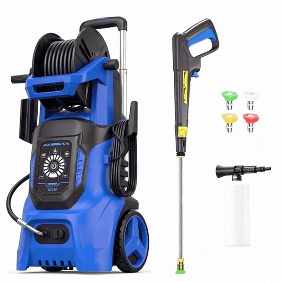 Pressure Washer 4500PSI 3.2 GPM Power Washer with Adj-15-Level Touch Screen, 20FT Hose Reel, Power Washer Powerd for Car, Home, Driveway, Yard, Outdoor, Gutter, Pool, Brick Cleaning