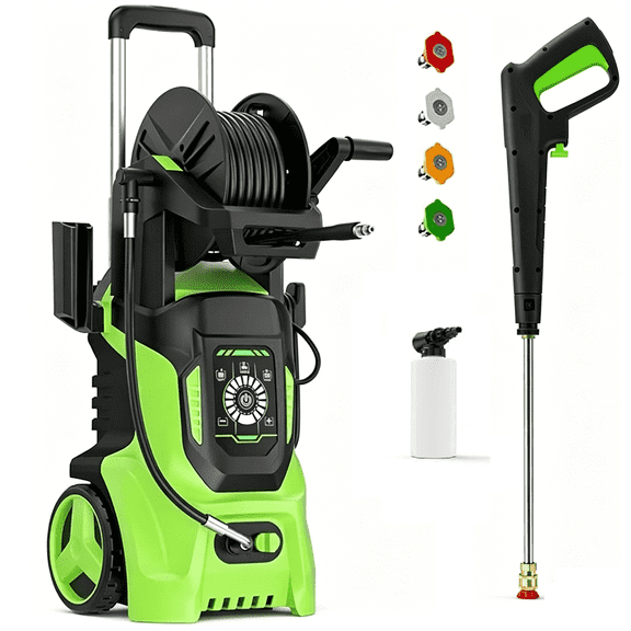 Pressure Washer 4500PSI 3.8 GPM Power Washer with Adj-15-Level Touch Screen, 20FT Hose Reel, Power Washer Powerd for Car, Home, Driveway, Yard, Outdoor, Gutter, Pool, Brick Cleaning