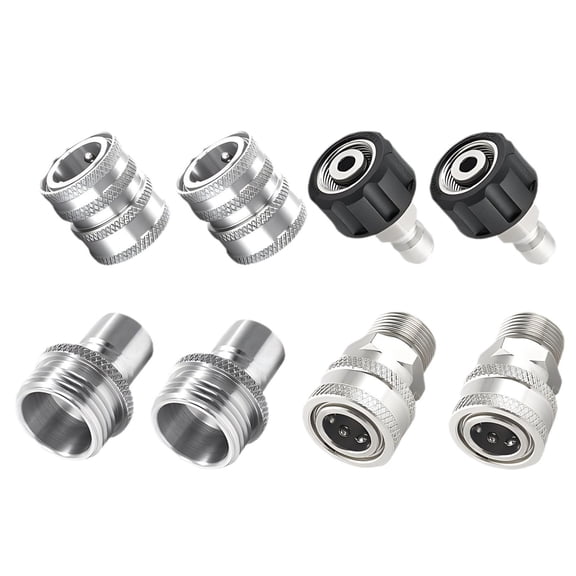 Pressure Washer Adapter Set, 8 PCS Stainless Steel Quick Disconnect Kit, M22 Swivel to 3/8'' Quick Connect, 3/4'' to Quick Release