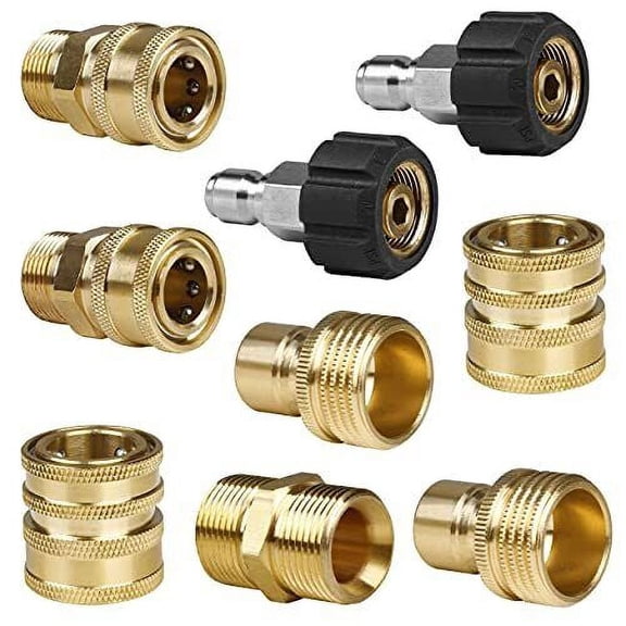 Pressure Washer Adapter Set, Quick Disconnect Kit, M22 Swivel to 3/8'' Quick Connect, 3/4" to Quick Release