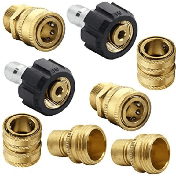 Pressure Washer Adapter Set, Quick Disconnect Kit, M22 Swivel to 3/8'' Quick Connect, 3/4" to Quick Release