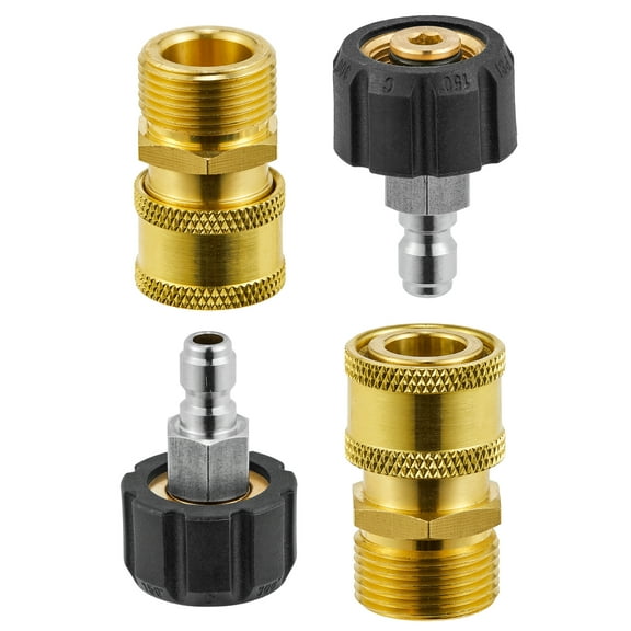 Pressure Washer Adapter Sets, M22 14mm to 1/4'' Quick Connect Fittings kits, Quick Connect Gun to Hose (2 x 2, 2 Pack)