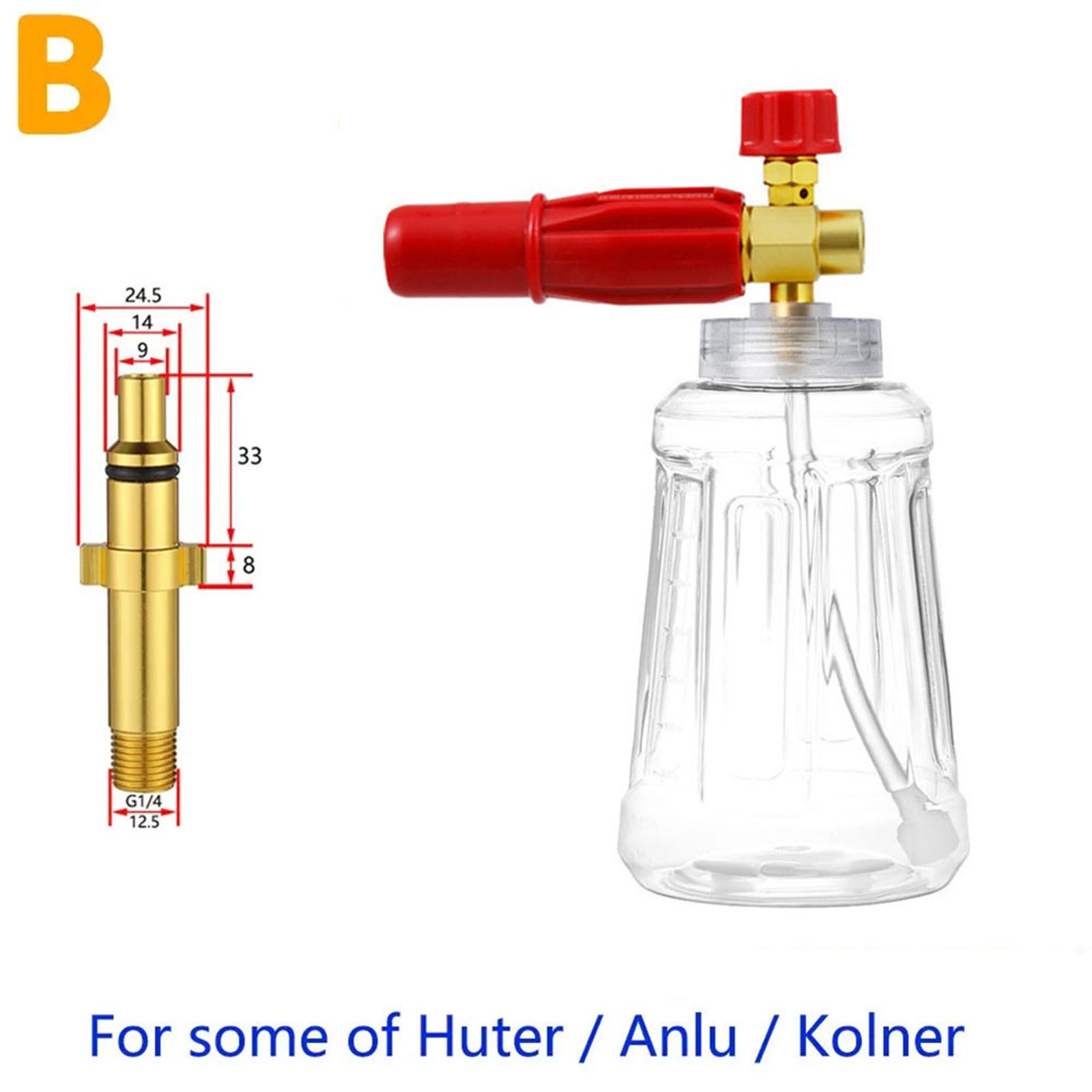 Pressure Washer Brass Snow Replacement Nozzle Car Wash Foam Maker 2