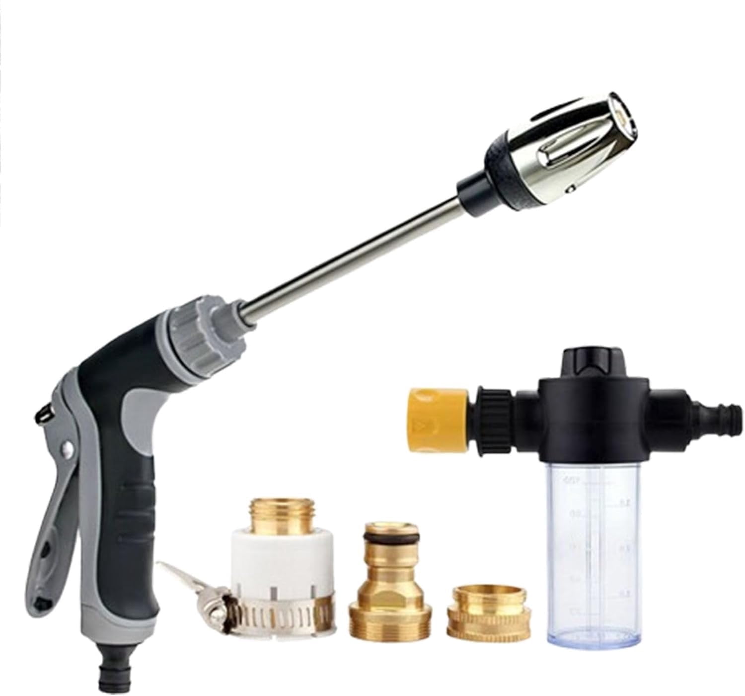 Pressure Washer, Cordless Pressure Washer, with Spray Nozzle, Turn Any Hose Into A High-Pressure Water Jet, with 360° Rotating for Three Spray Modes with Foam Pot