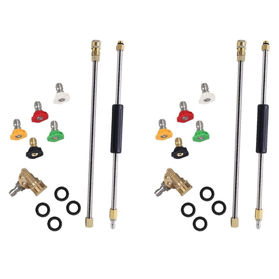 Pressure Washer Extension Wand with 10 Nozzle Tips 2 Pivoting Coupler, 4000 PSI Power Washer Cleaner Set