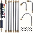 thumbnail image 1 of Pressure Washer Extension Wand, 10 Pack Power Washer Extension Wand with 6 Nozzle Tips, 30°,90°,120° Curved Rod, 1/4" Quick Connect, Replacement Power washer Lance, 4000 PSI, 1 of 9