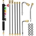thumbnail image 1 of Pressure Washer Extension Wand, 10 Pack Power Washer Extension Wand with 6 Nozzle Tips, 30°,90°,120° Curved Rod, 1/4" Quick Connect, Replacement Power washer Lance, 4000 PSI, 1 of 11
