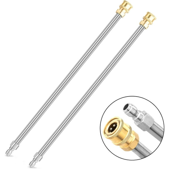 Pressure Washer Extension Wand, 2 Pack 17 Inch Stainless Steel Heavy Duty Wands with 1/4 Inch Quick Connect, Fits Most Pressure and Power Washers