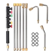 Pressure Washer Extension Wand Upgrade, 9 Pack Power Washer Lance with 6 Nozzle Tips, 30°,90°,120° Curved Rod, 1/4" Quic