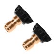 thumbnail image 1 of Pressure Washer Fan Spray Nozzle Black Quick Connect Power Washer Tip 1.0 Orifice Stainless Steel Wide Angle Cleaning Nozzle 2 Pack, 1 of 2