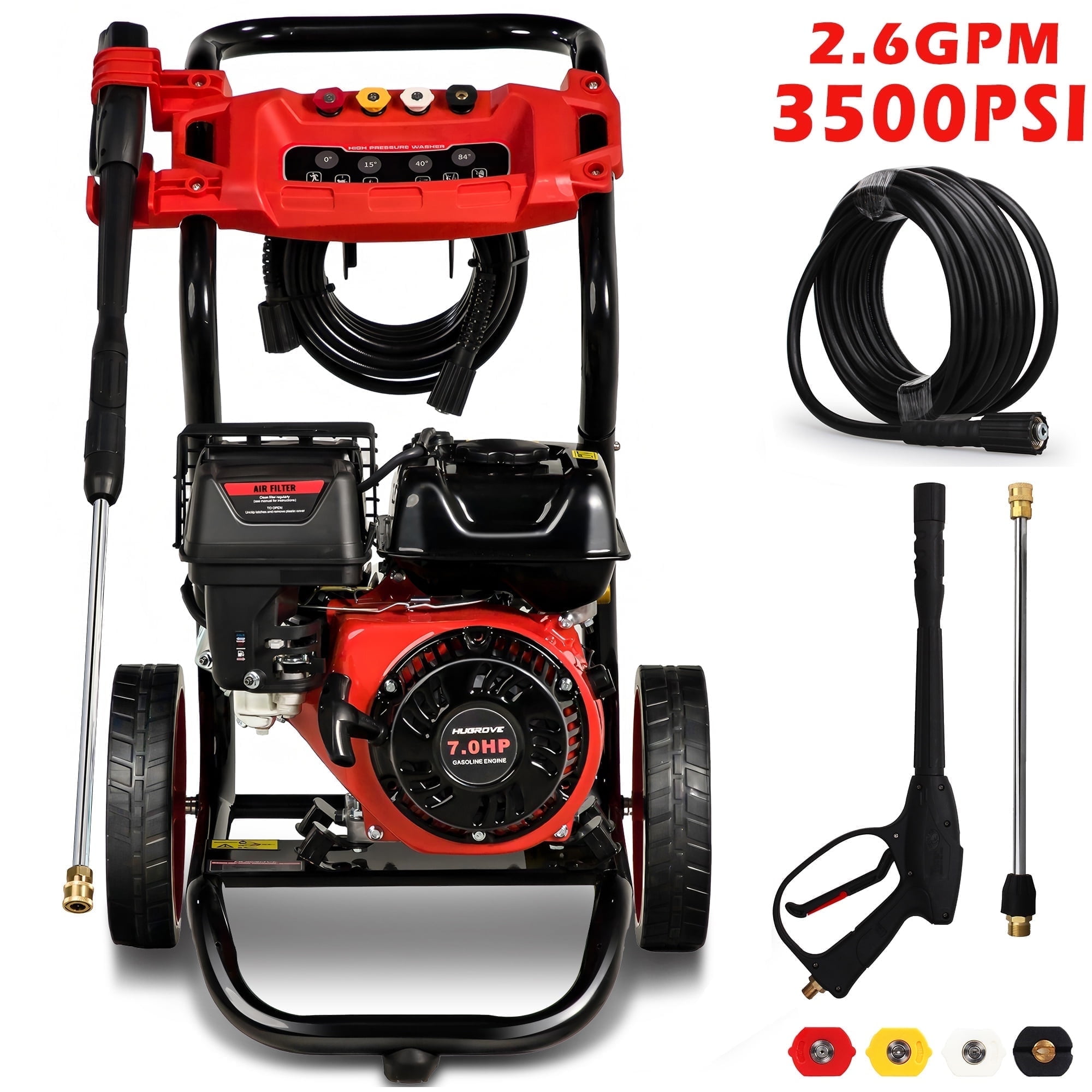 Walmart Coupons of Pressure Washer Gas Powered, 3500PSI High Pressure Power Washer W/7.0HP Aluminum Pump, 210CC Powerful Engine, Maximum Spray 32.8FT, 4 Nozzles
