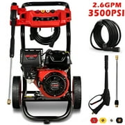 Pressure Washer Gas Powered, 3500PSI High Pressure Power Washer W/7.0HP Aluminum Pump, 210CC Powerful Engine, Maximum Spray 32.8FT, 4 Nozzles