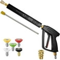 thumbnail image 1 of Pressure Washer Gun 3/8" Swivel Quick Connector & M22-14mm Fitting,High Pressure Spray Nozzle,Stainless Steel Pressure Washer Wand,40 Inch MAX 4500 PSI, 1 of 7
