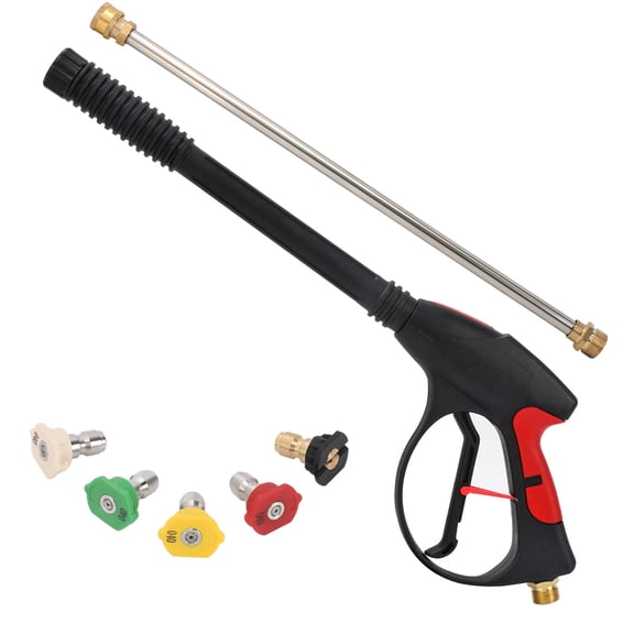 Pressure Washer Gun Kit, 4000 PSI Power Spray Gun with 19" Extension Wand, 5 Quick Connect Nozzle Tips