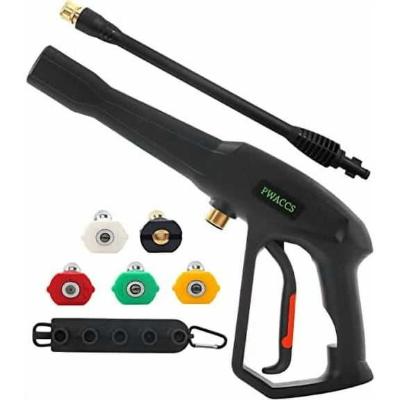 Pressure Washer Gun Replacement with Extension Wand Kit  Power Washing Trigger Handle with 5 Spray Nozzles  Pressure Washer Parts Compatible with Ryobi, Green Works & Karcher  2000 PSI MAX$$