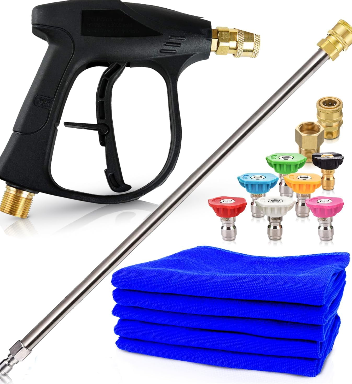Pressure Washer Gun, With M22 Adapter Fitting, 13" Pressure Washer Wand