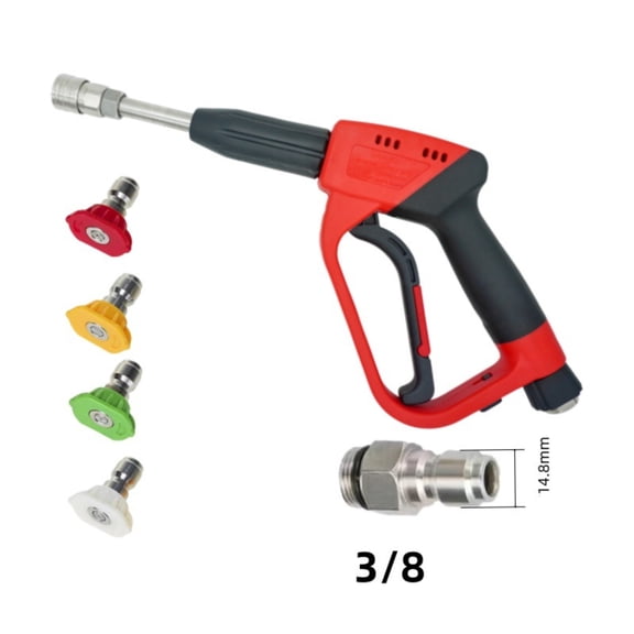 Pressure Washer Gun with 4 Spray Tips, Ergonomic High-Pressure Water Gun for Car & Patio