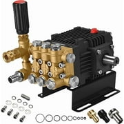 ANJIESENG Pressure Washer Pump   4000 PSI, 4.0 GPM, 24mm Solid Shaft. Horizontal triplex plunger pump, commercial grade. Fits Generac 6923/6925, Simpson MegaShot, Karcher G Series.