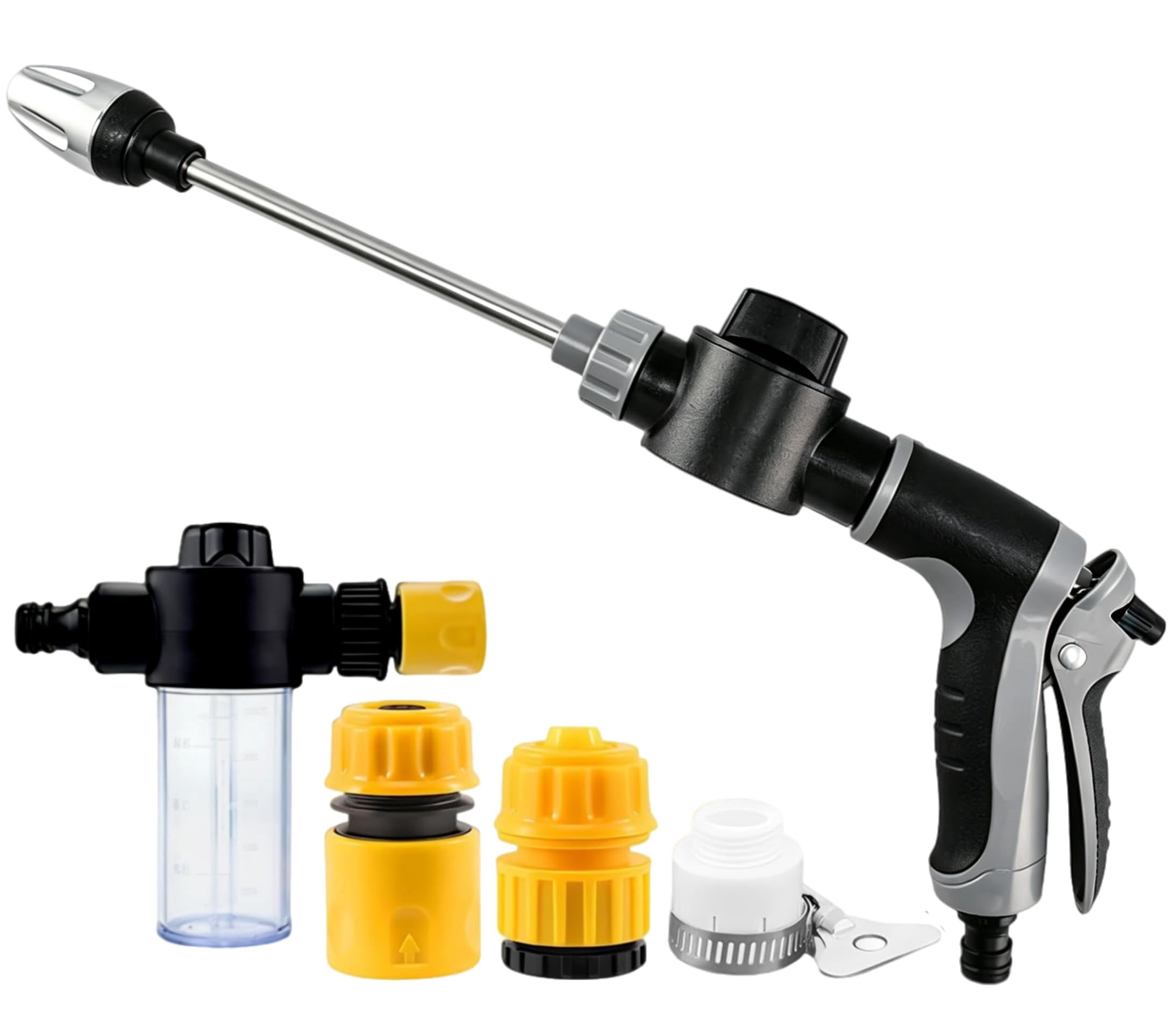 Pressure Washer, Handheld Power Washer with 360° Rotating Nozzle, 3 Spray Modes, Stainless Steel Universal Hose Fit, Tool-Free Installation