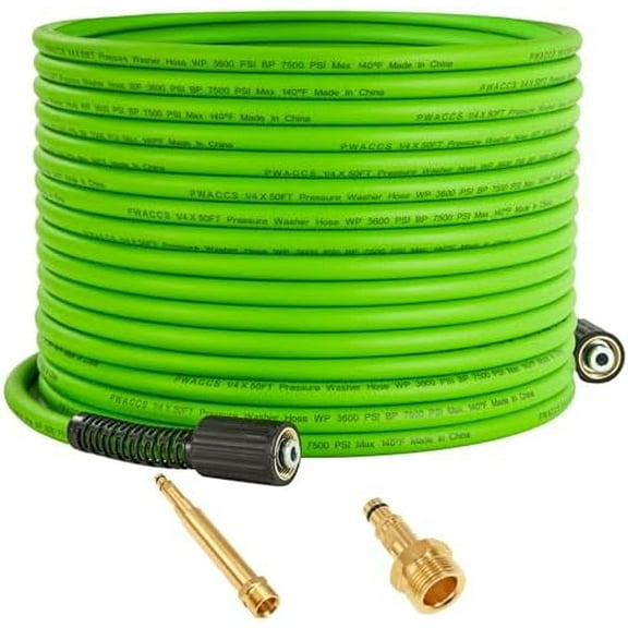 Pressure Washer Hose 50 FT x 1/4", Power Washer Hose Kink Resistant, High-Pressure Washing Extension Hoses with M22-14mm Fittings, Compatible with Karcher K2, K3, K4, K5, K6, K7$$Tools