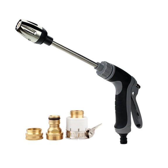 Pressure Washer Hose Attachment Set, Pressure Washer Attachment for Hose, Brass Hose Nozzle, Garden Hose Quick Connector, 15X6 Inch Handheld Water Gun with 3 Adapters for Outdoor