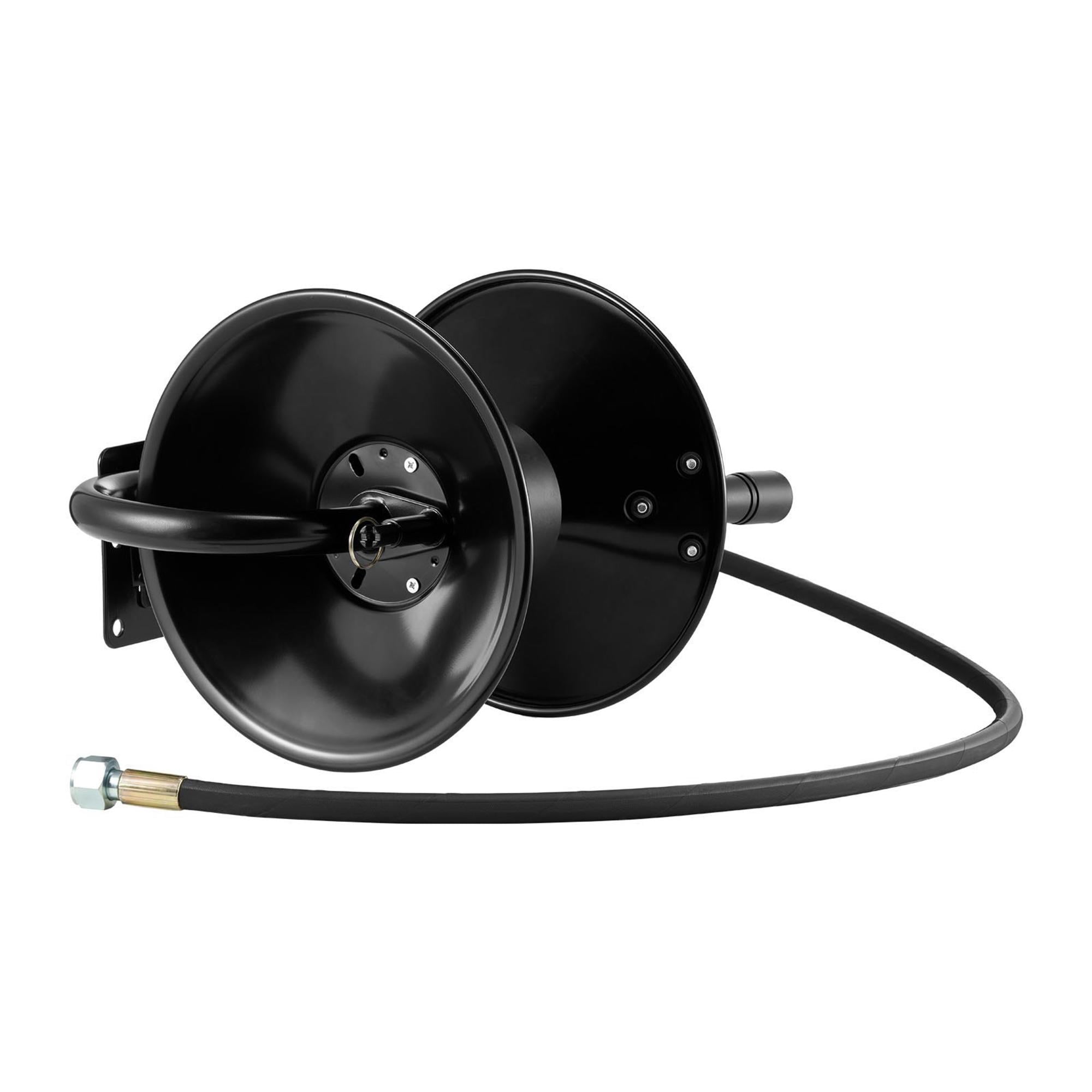 Pressure Washer Hose Reel, 50 FT x 3/8 Inch, 4000 PSI Heavy Duty Steel Mountable Reel, Black