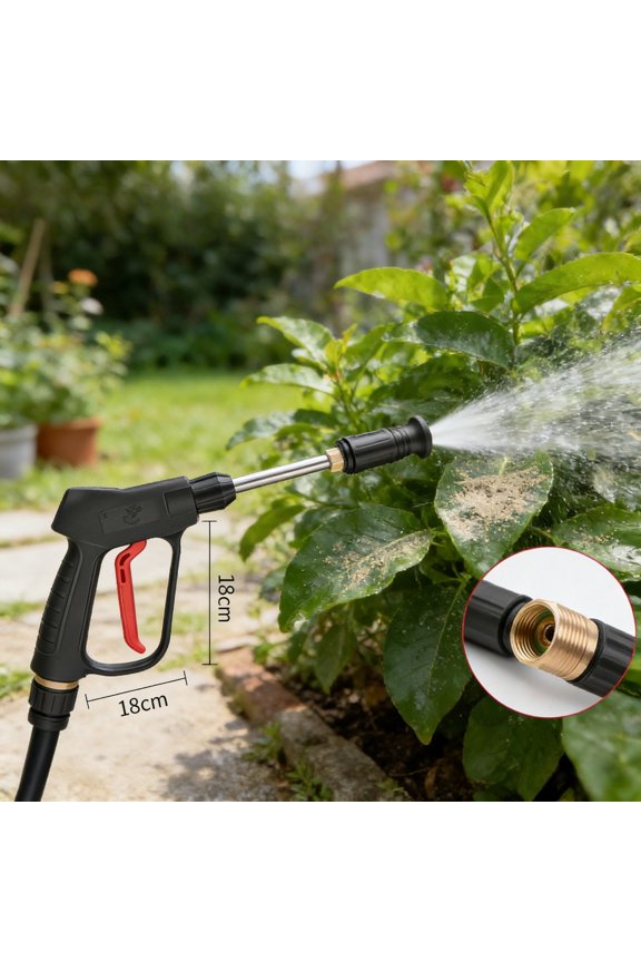 Pressure Washer Nozzle, Heavy Duty Brass Adjustable Spray Gun for Car Cleaning and Garden Watering