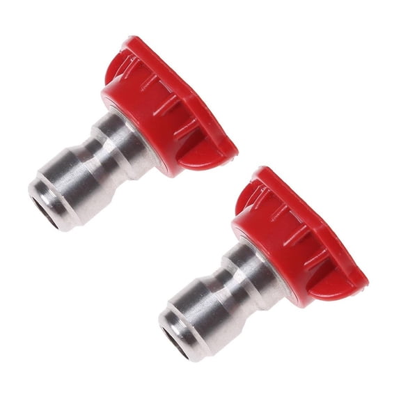 Pressure Washer Nozzle Tip 0 Degree Red Quick Connect Spray Nozzle 1.0 Orifice High Pressure Washer Attachment 2 Pack For Car Cleaning