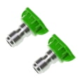 thumbnail image 1 of Pressure Washer Nozzle Tip 25 Degree Green Quick Connect Spray Head 1.0 Orifice Stainless Steel Power Washer Tool 2 Pack, 1 of 2